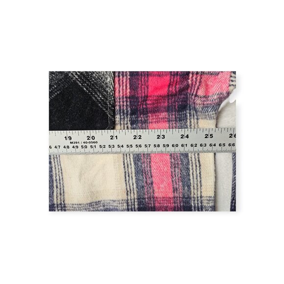 Zenana Pink & Black Plaid Flannel Shirt Size S Button Down Oversized - Picture 5 of 9
